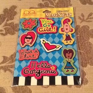 2 Grrrls package of die cut magnets.